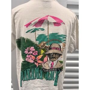 SINGLE STITCH VINTAGE USA Made T Shirt Original Panama Jack Shirt L Neon